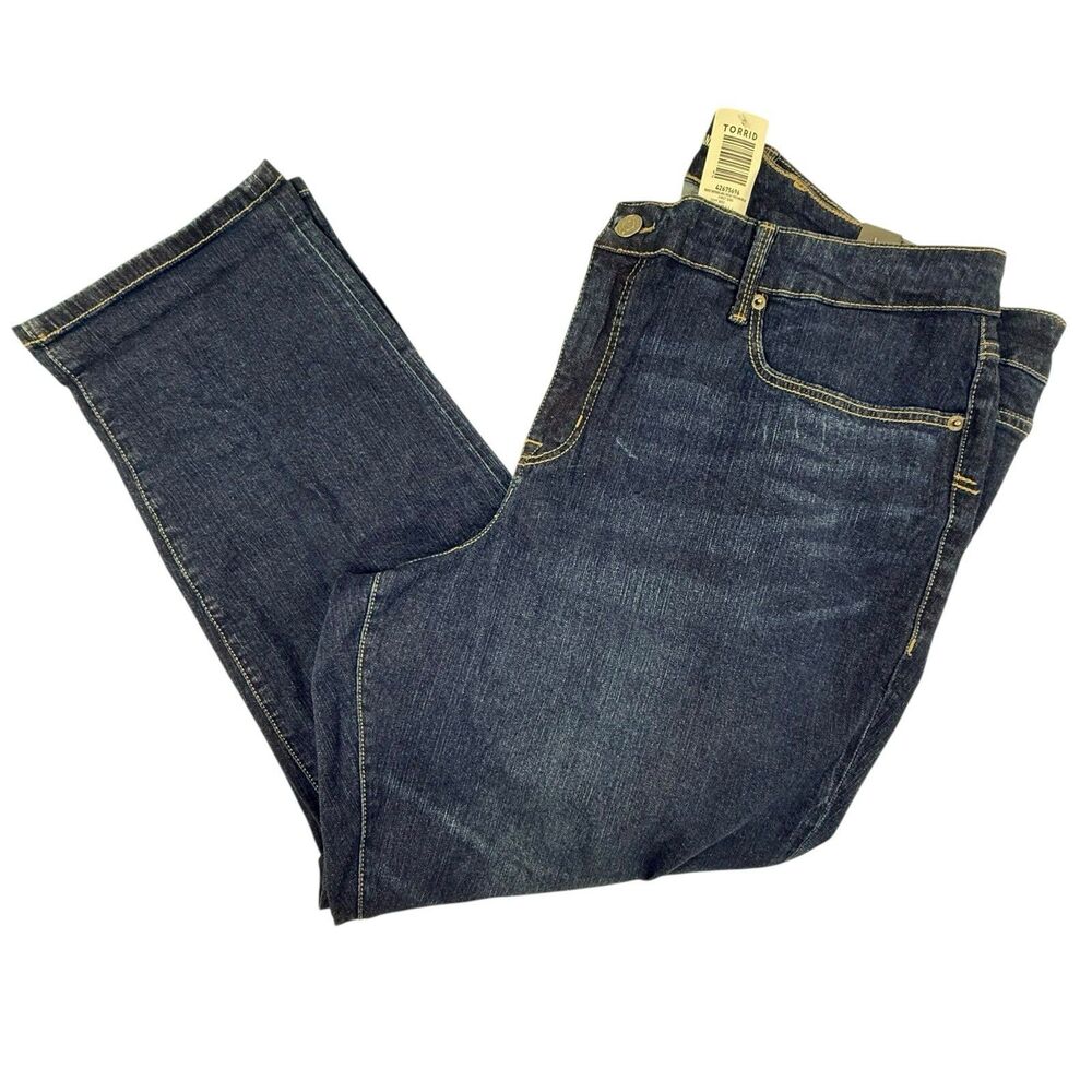 NEW Torrid Perfect Boyfriend Ankle Vintage Stretch Denim Jeans 24 Tall Plus Blue